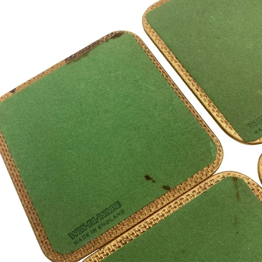 Vintage Coasters Set of 6 MCM Mid Century England Win El Barware